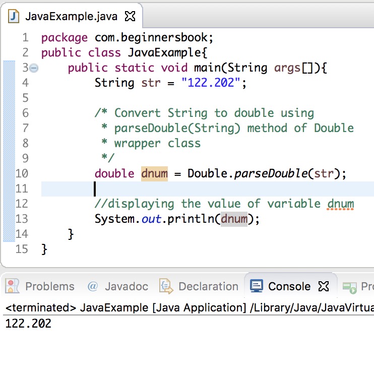 String To Double Java